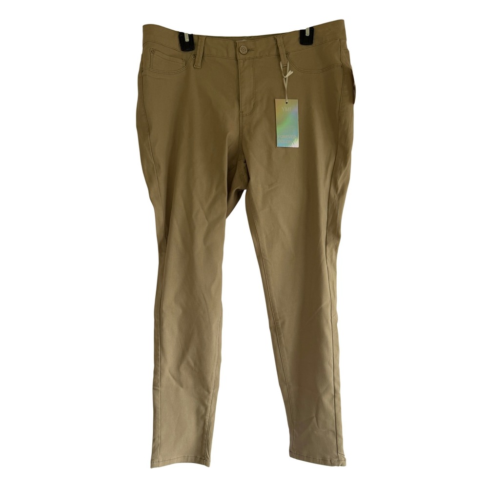 YMI Womens Hyper-Stretch Skinny Jeans Taupe Khaki Forever Color EP527931 2X NEW